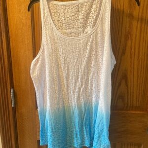 Blue and White Sleeveless Top XL Calvin Klein